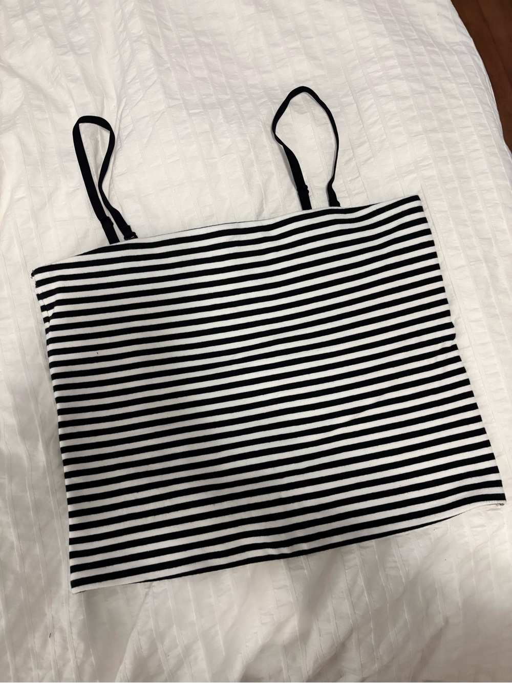 GAP Black & White Striped Crop Tank